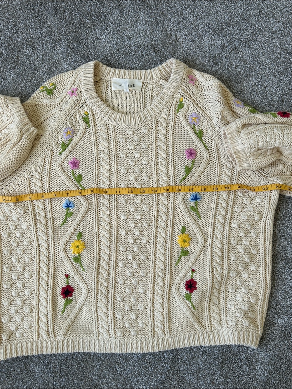 The Great Floral Cable Knit Sweater - Picture 5 of 9